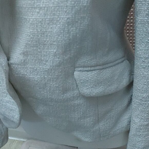 BELLE VERE off white suit blazer long sleeves button fake pockets size S - Picture 7 of 9